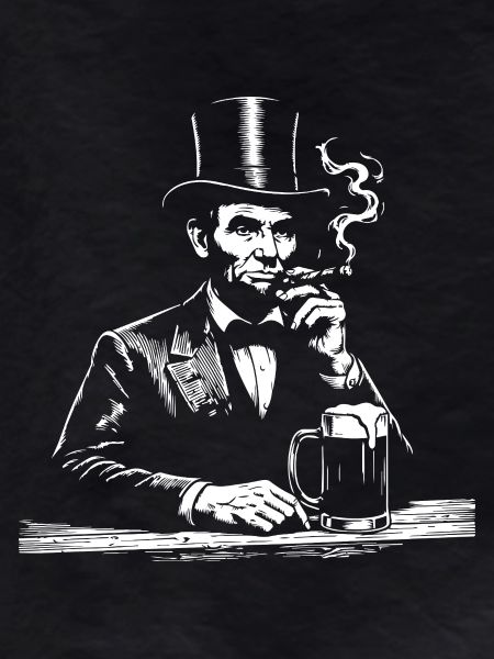 Abraham Lincoln raucht Zigarre
