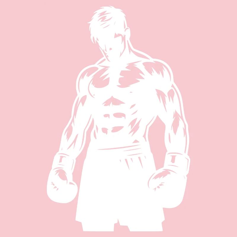 Boxer in boxing mode vintage shadow style