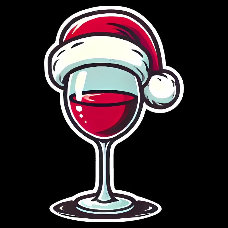 Festive Wine Glass with Santa Hat