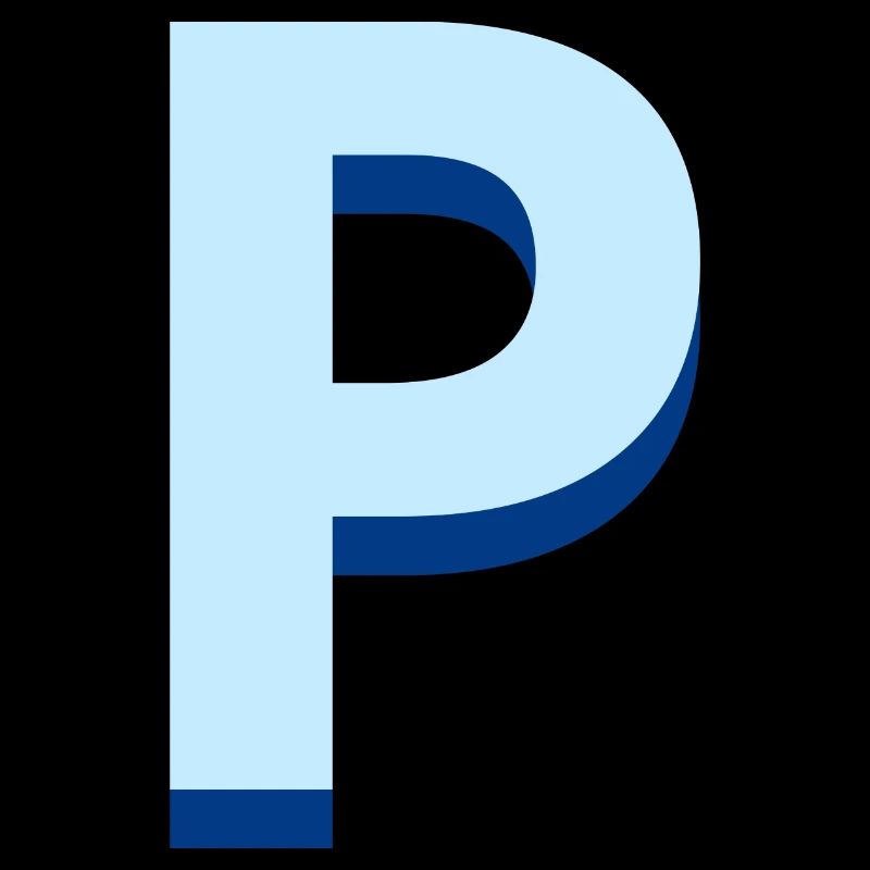 Lettre p bleu pop et moderne