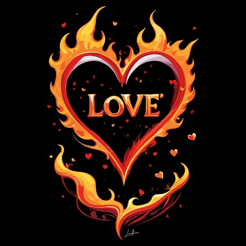 Love valentin coeur feu