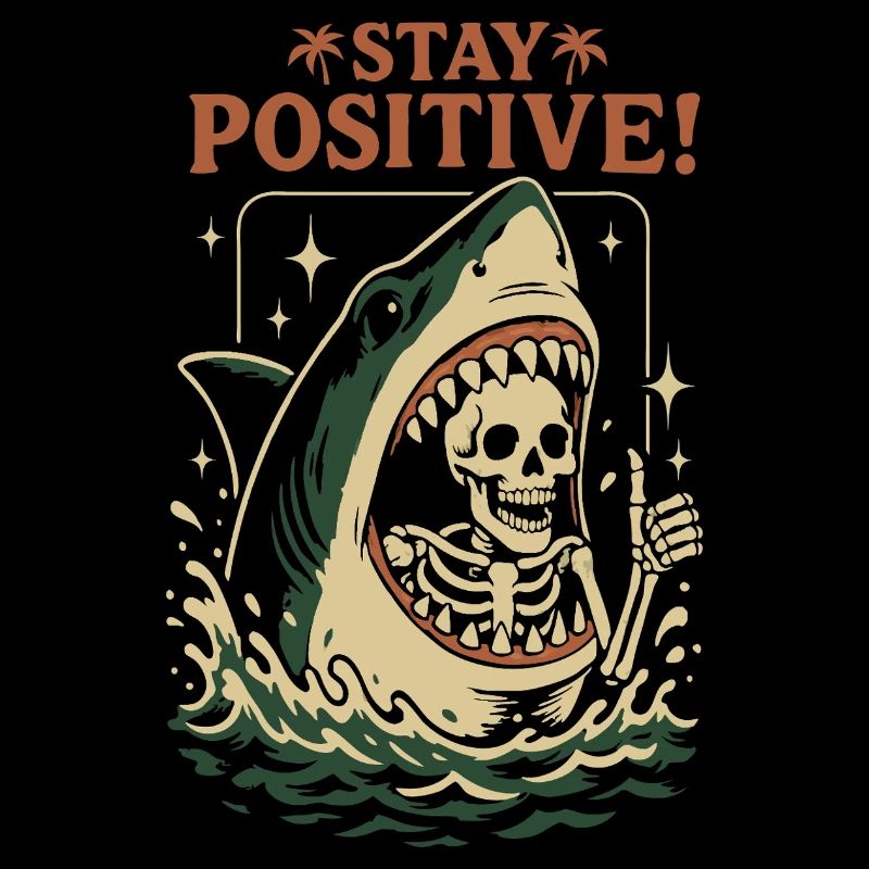 Requin et squelette restez positif