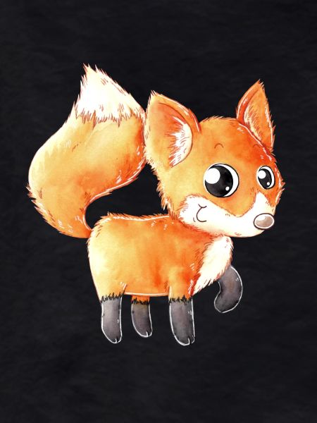Happy cartoon fox