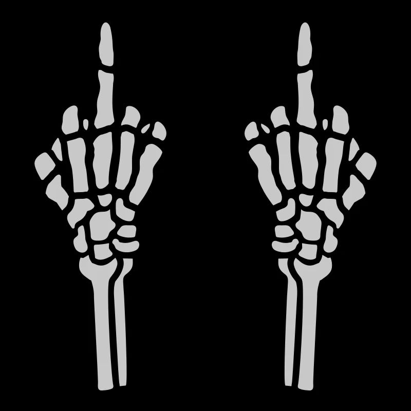2 hands middle finger bone