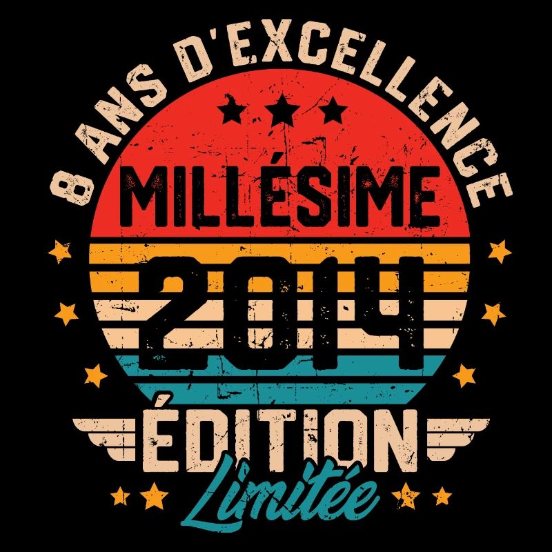 Cadeau d'anniversaire 8 ans millésime 2014