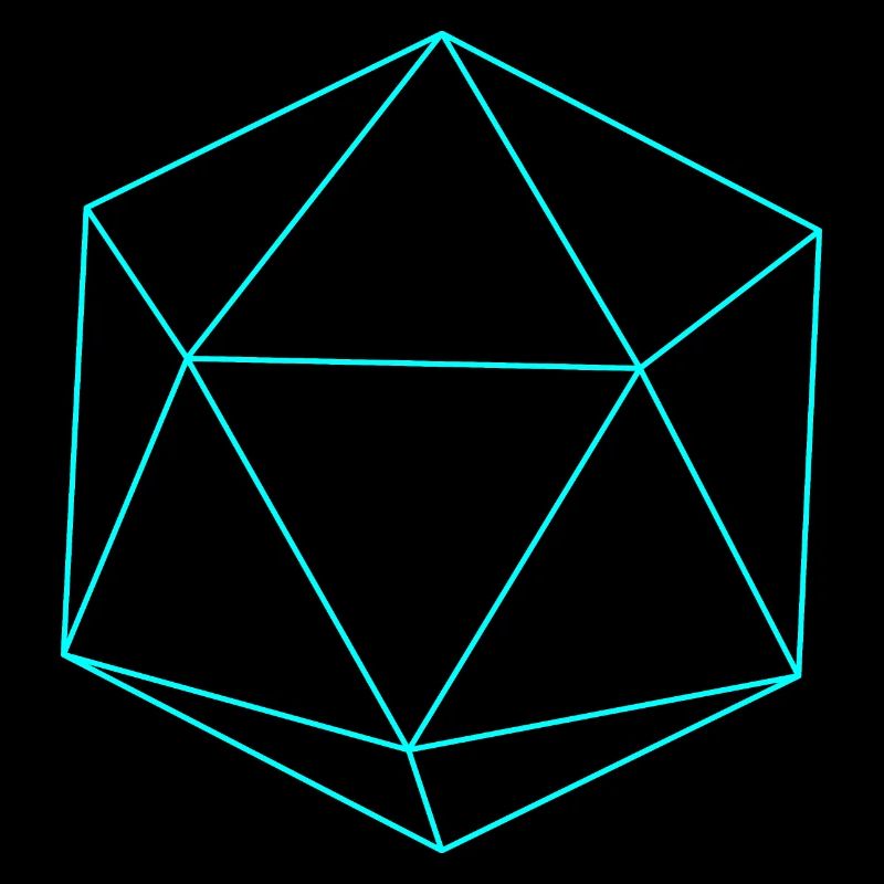 icosaèdre turquoise