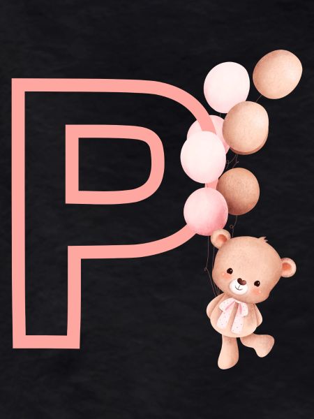 Pink Bear Letter P