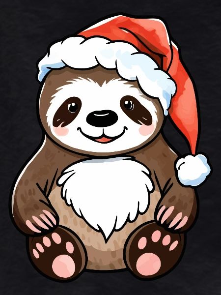 Sloth Christmas Drawing