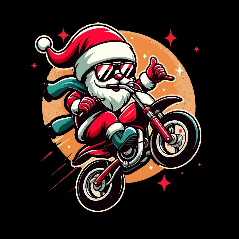 Cooler Biker Weihnachtsmann
