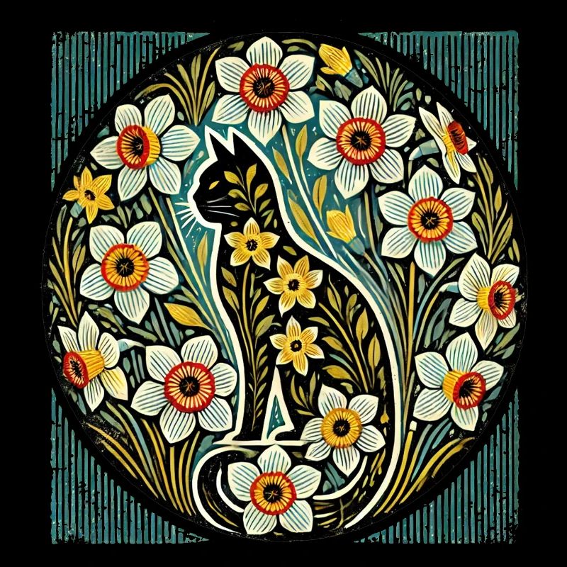 Daffodils Cat