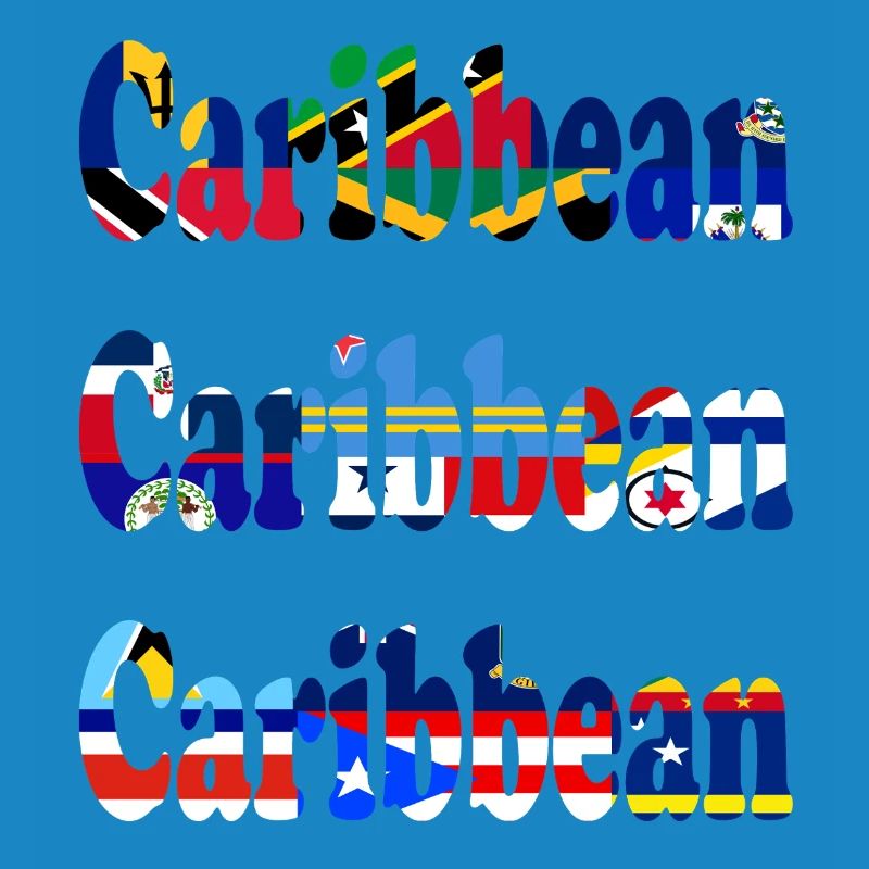 Sentiment de vacances avec les drapeaux des Caraïbes