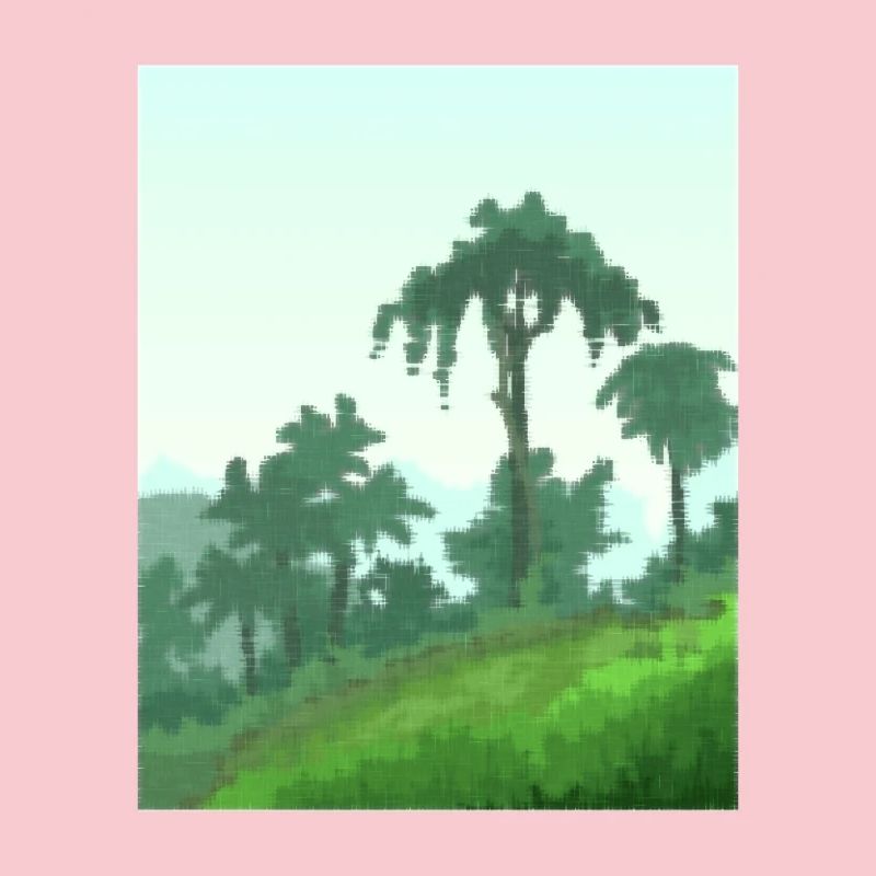 Palm trees on canvas