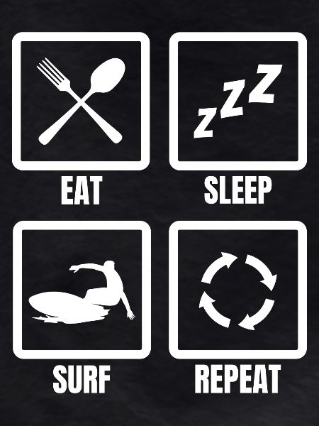 Eating, sleeping, surfing, repeating