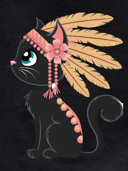 Boho Feather Cat