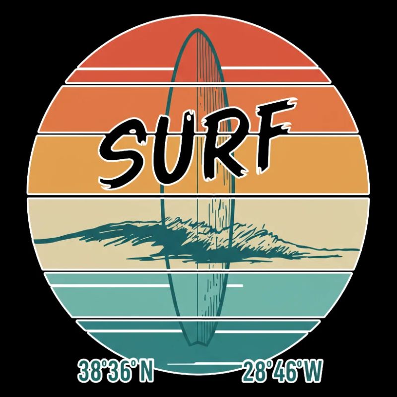Retro Surf Vibes Vintage Surf Design