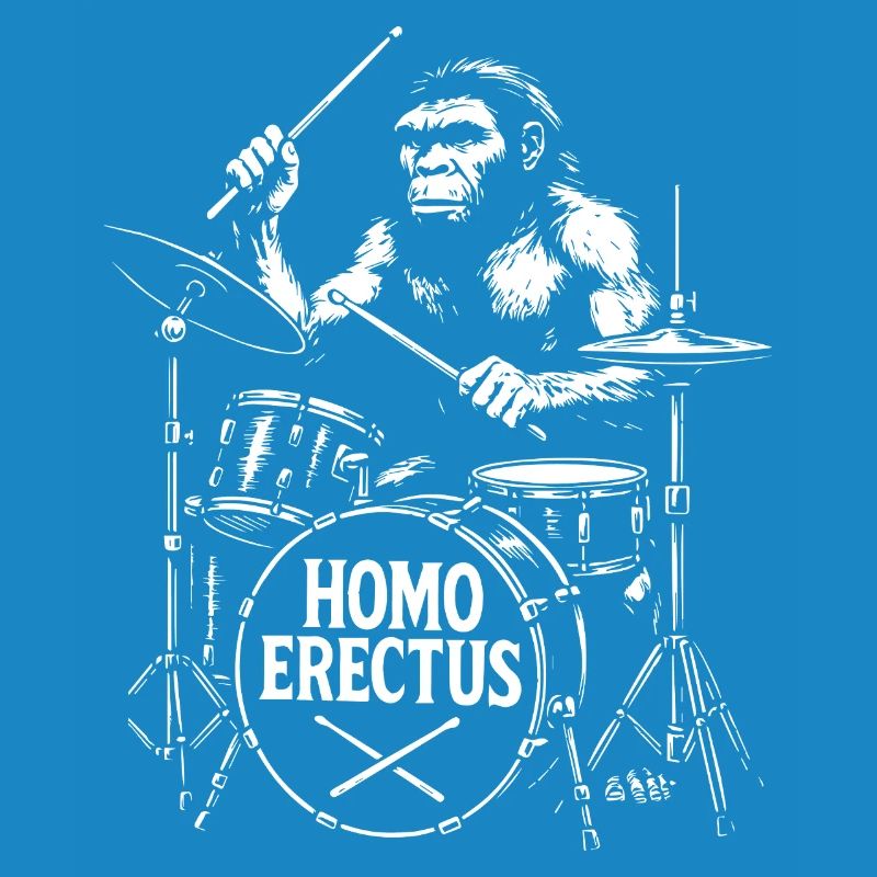 Homo Erectus Singe progressif avec tambours cadeau