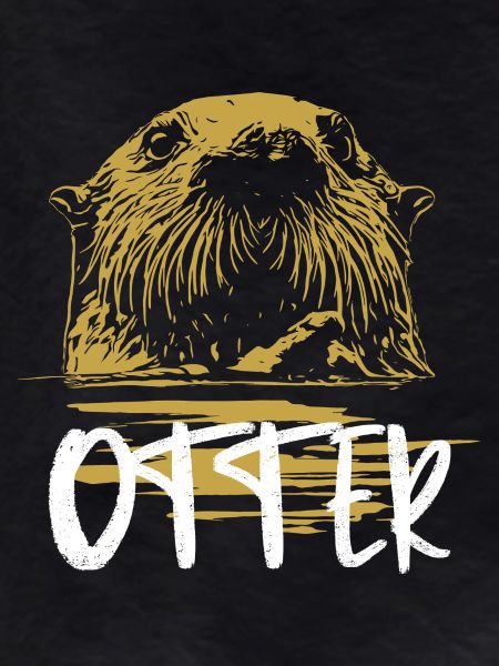 Modern calligraphy otter illustration