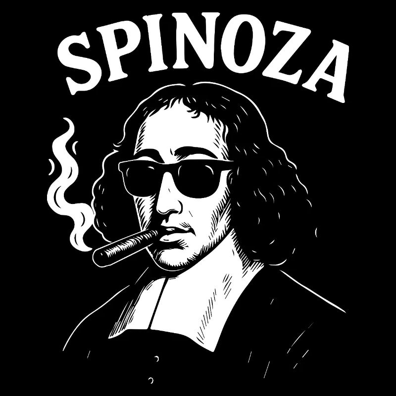 Rebellious Funny Spinoza Portrait with Cigarette