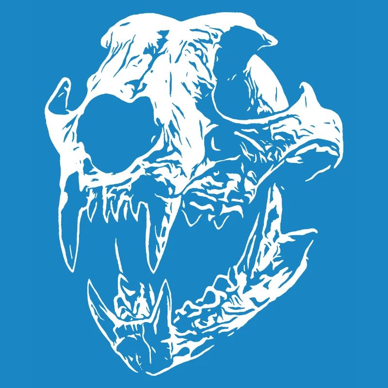 Smilodon skull with sharp teeth
