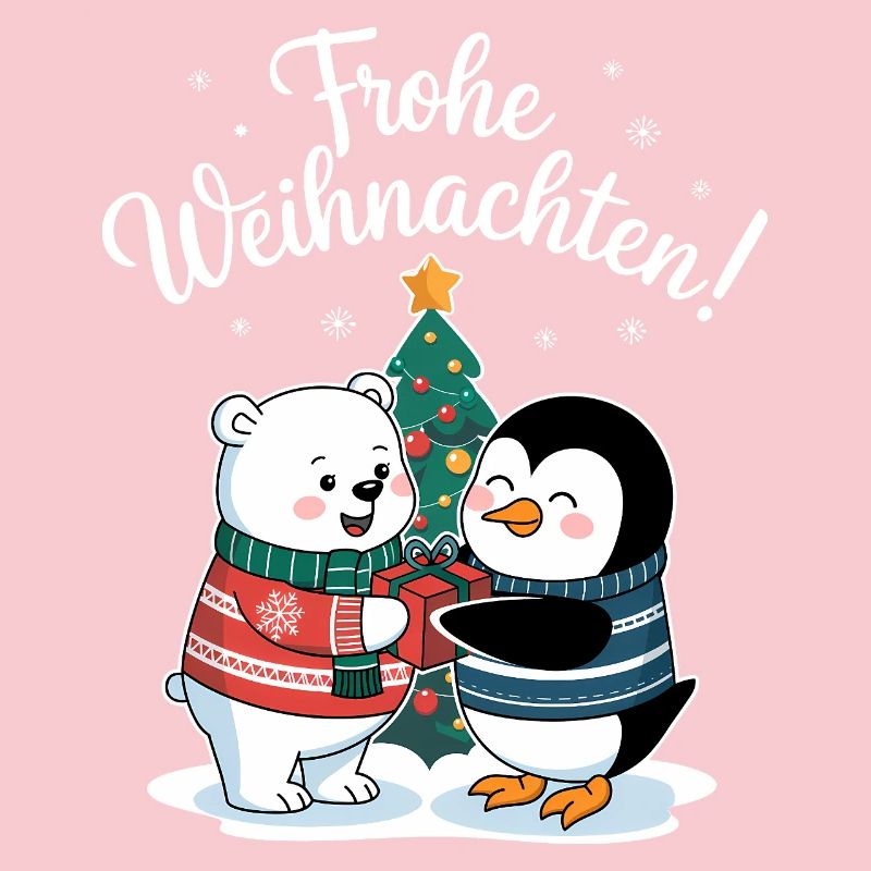 Pull de Noël Pingouin Ours Polaire Mignon Noël