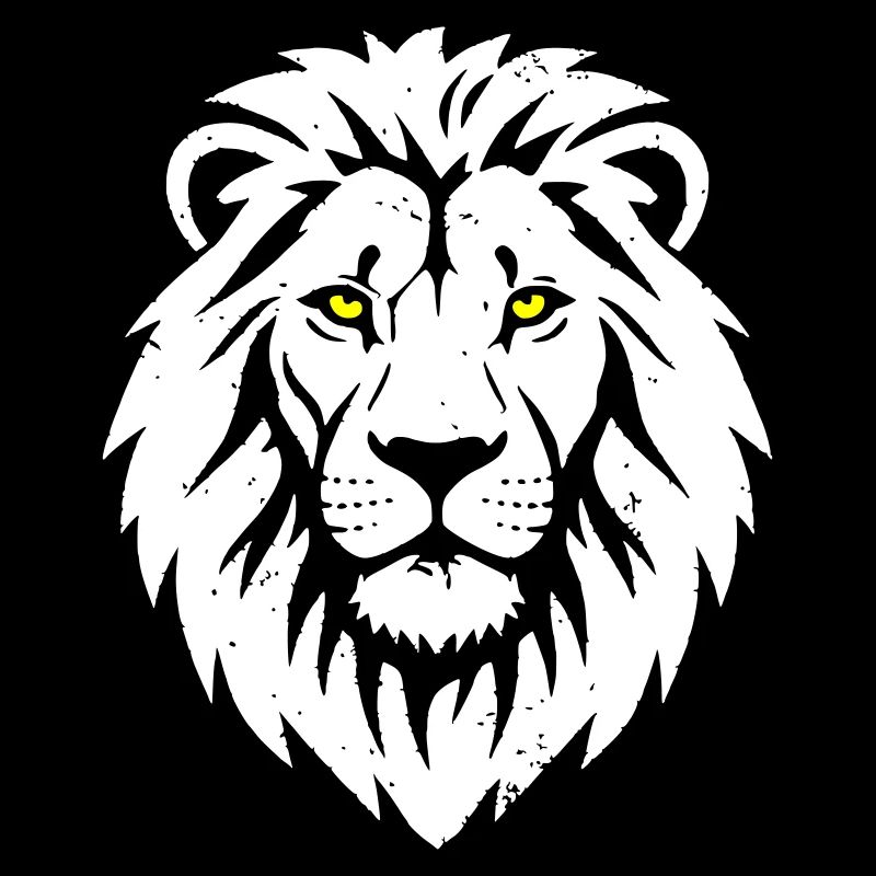 Lion Head Yellow Eyes Predator Vector