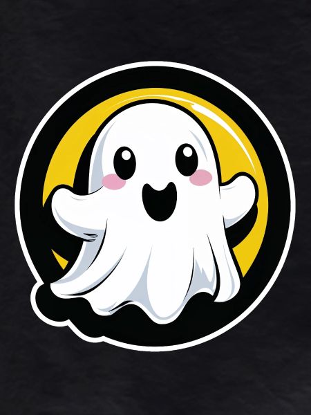 Kawaii ghost in a circle