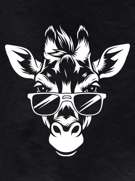 Cool giraffe head with sunglasses
