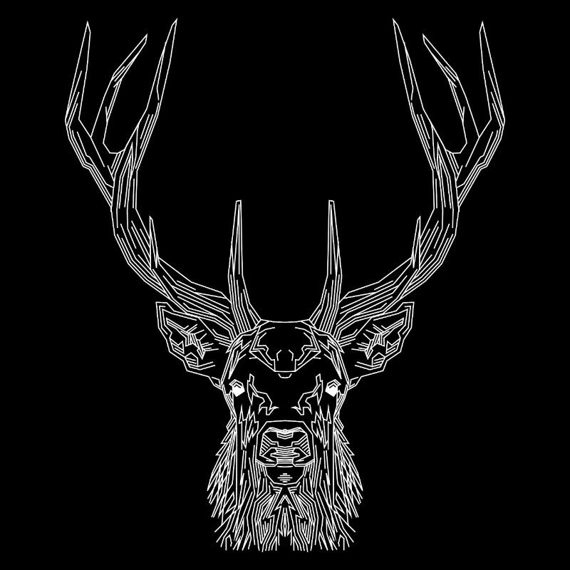 Cerf Tech – Cerf géométrique en blanc