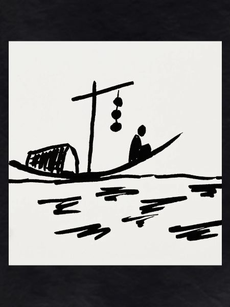 Night boat on the river