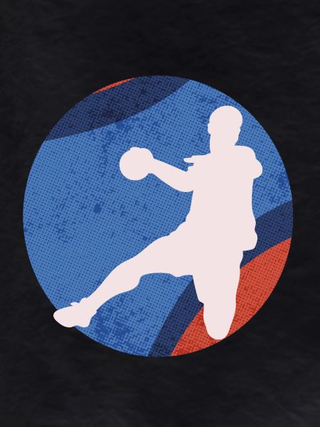 Basketball silhouette in retro pop