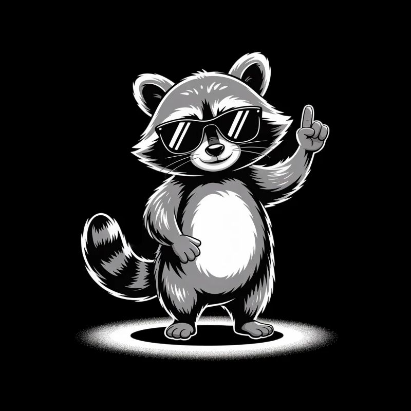 Cool raccoon with sunglasses