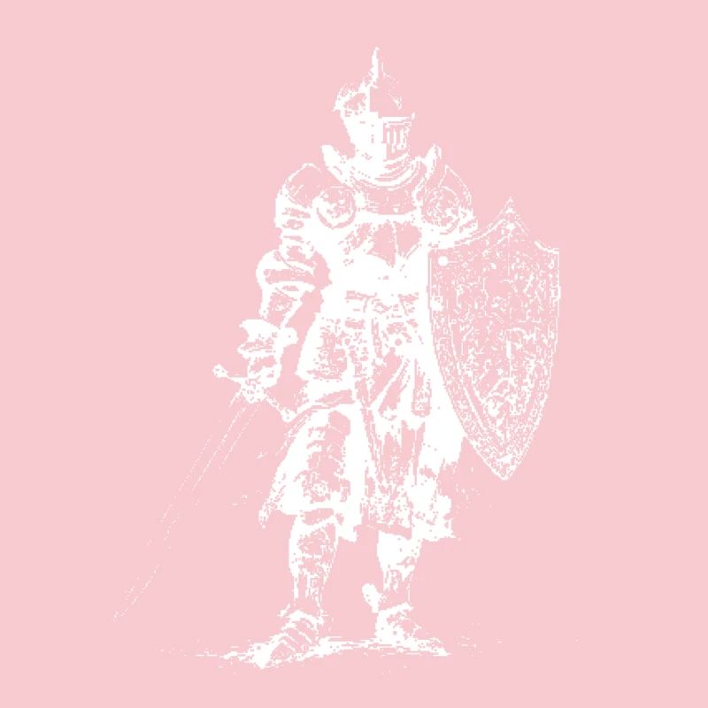 Iron Knight Silhouette on Shield