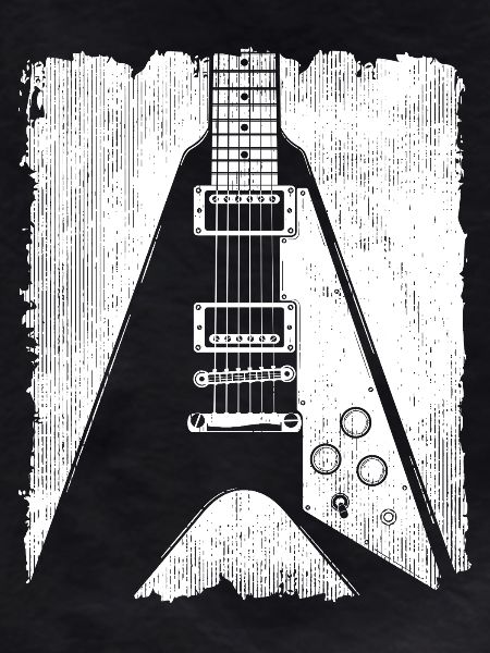 Graffiti Guitar Silhouette