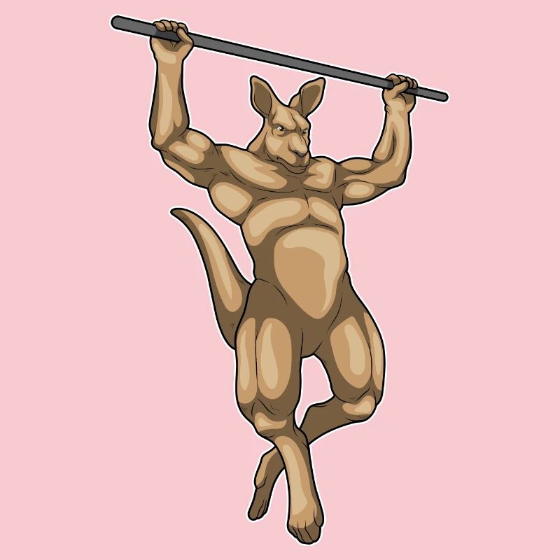 Kangaroo Bodybuilder Pull-Ups Bodybuilding