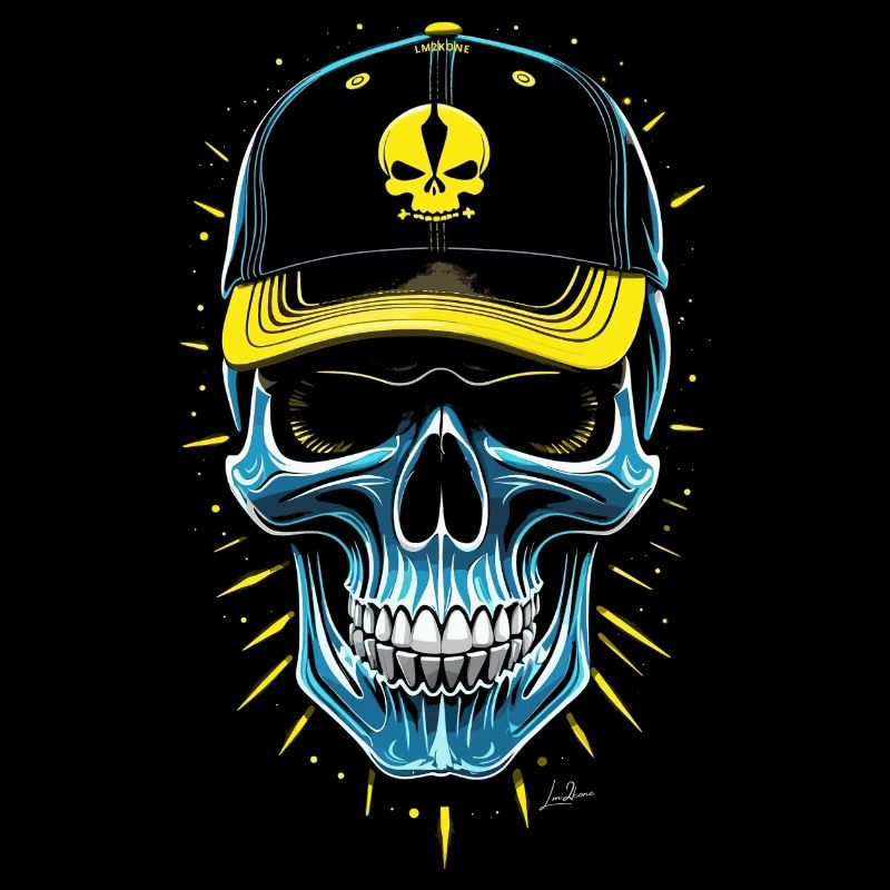 Blue Skull Hip Hop Cap