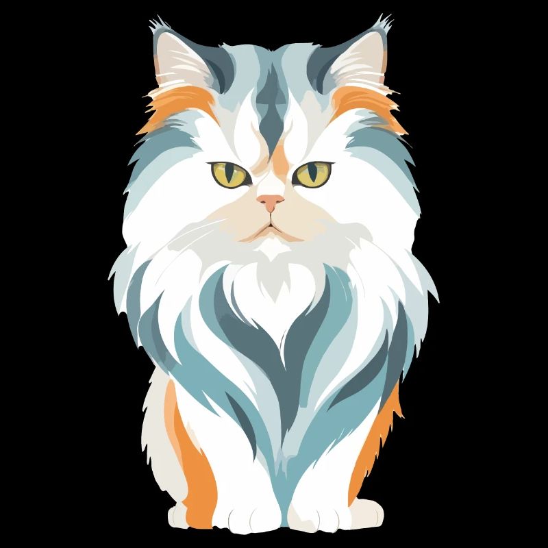 Katze Vektor Kunst mit lebendiger Farbillustration