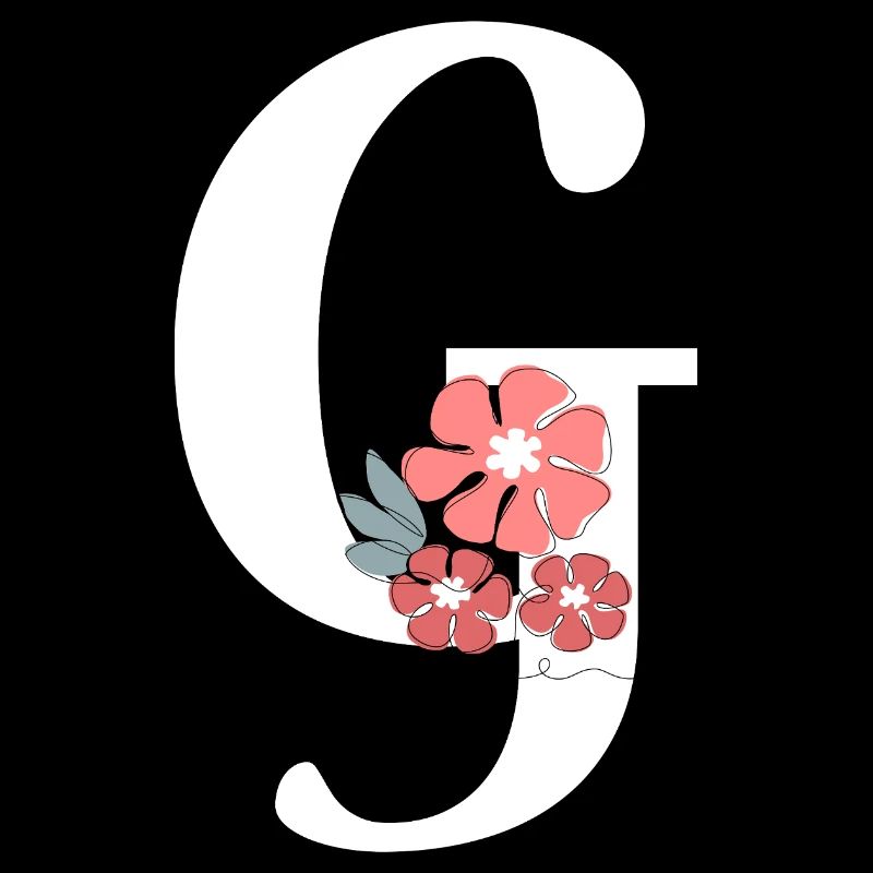 Buchstabe g Minimalistische Blumen