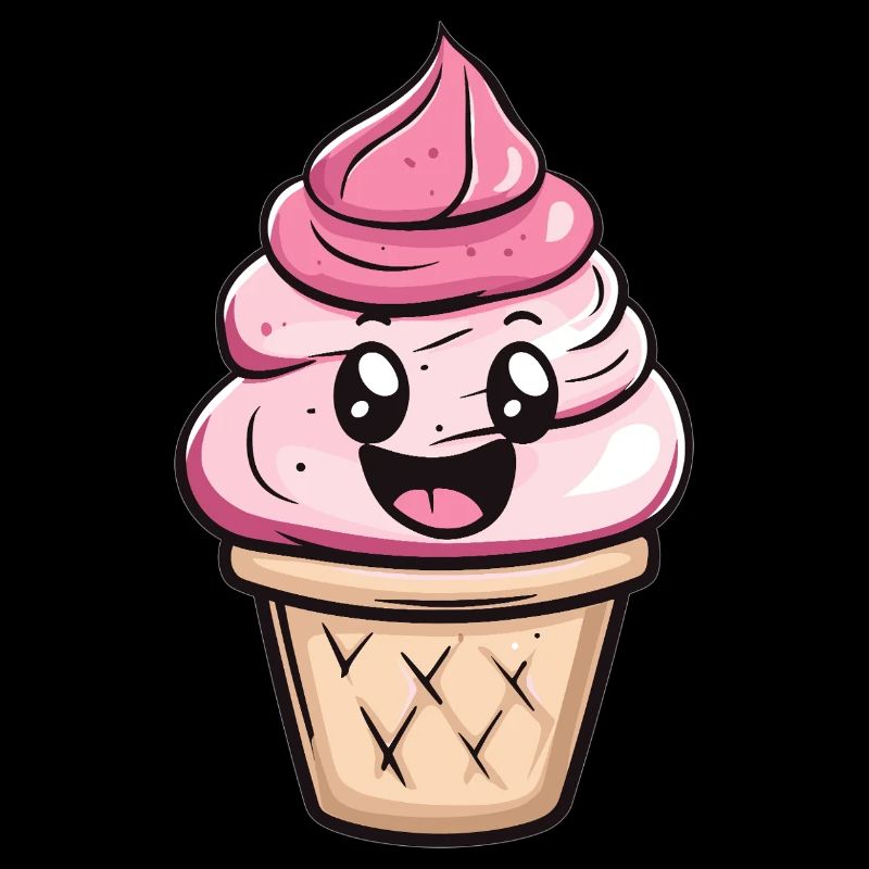 Fröhliches Eis im Becher