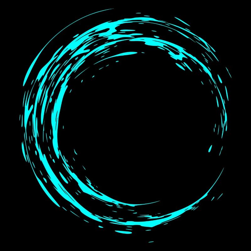 Circle brush Modern cool vector water blue