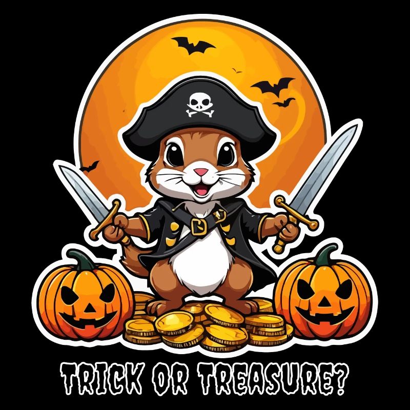 Squirrel va à Halloween en tant que pirate