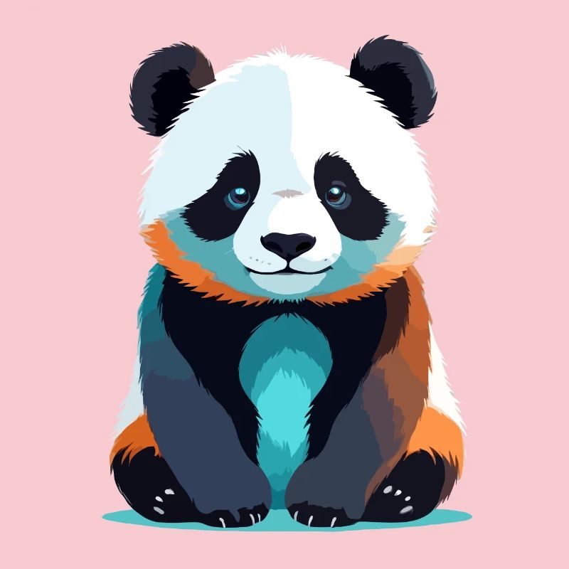 Panda Vector Art with Vibrant Colour Illustration