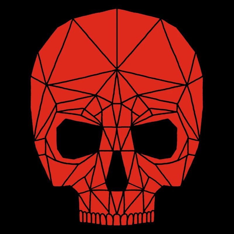 Roter Roboterschädel