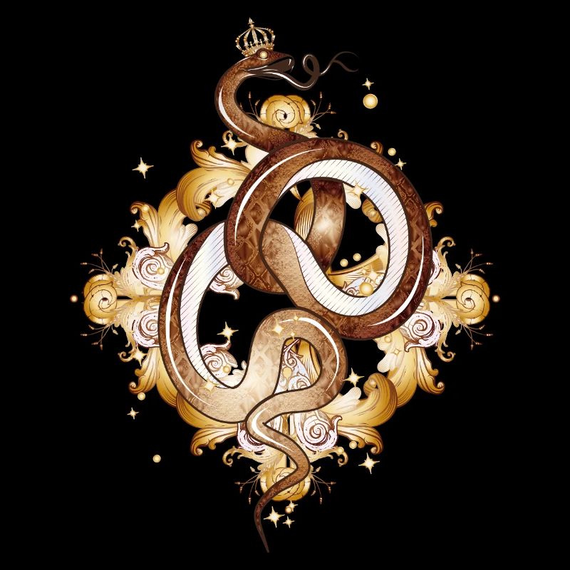 Serpent avec couronne – symbole plein de grâce et de puissance