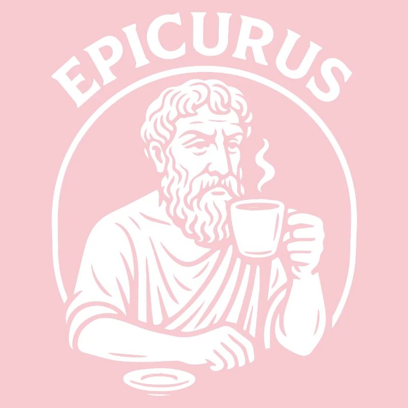 Epicurus Coffee Cup Philosophy Tee