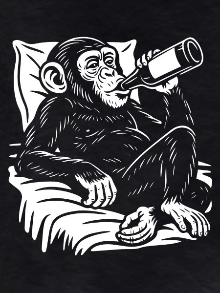 Cheeky Chimp Sips Beer