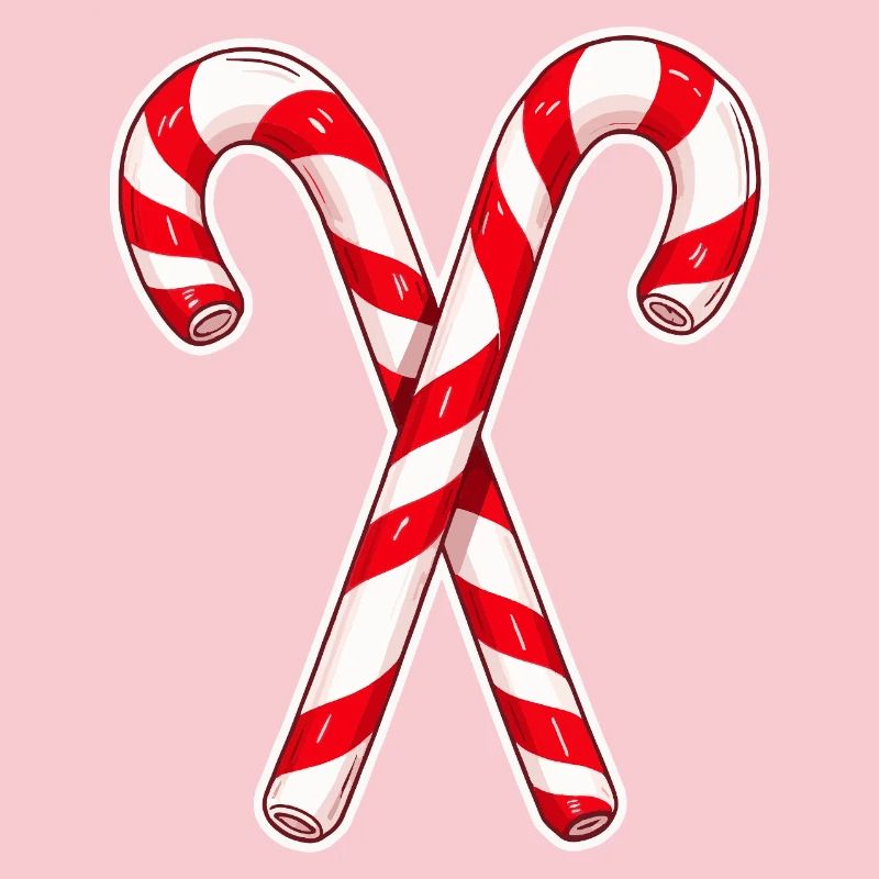 Crossed Candy Cane Duo