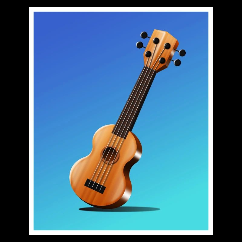 Affiche de guitare acoustique de dessin animé
