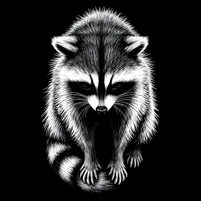 Racoon Schattenzeichnung Waschbär