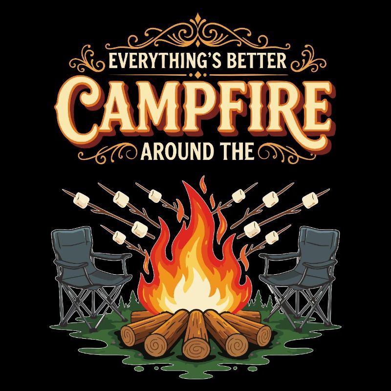 Lagerfeuer, Marshmallow, alles besser, Camping