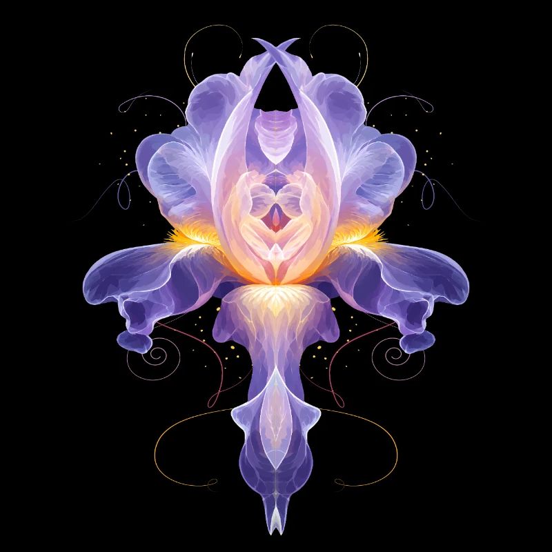 Abstract Iris Blossom Luminous Floral Design